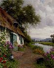 A Riverside Cottage by Louis Aston Knight